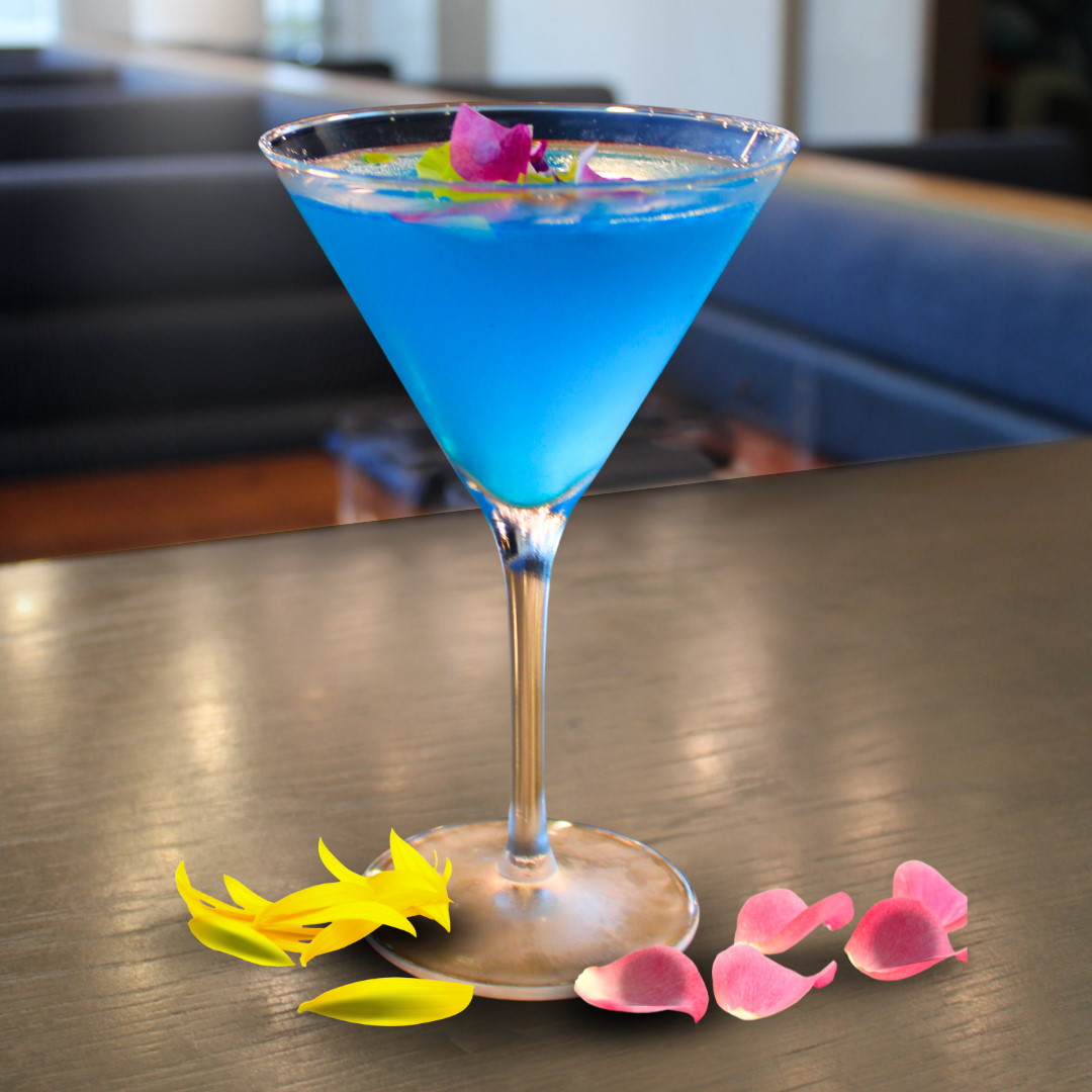 Aquarius Cocktail with Flowers