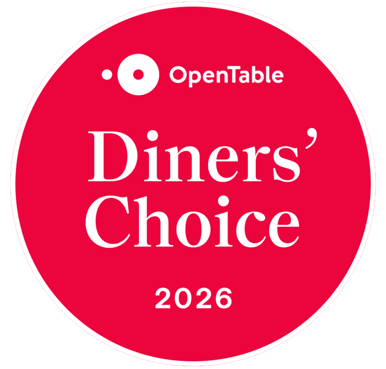 OpenTable Diners Choice Award 2026